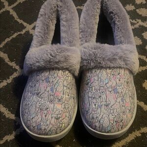 Cozy Gray womens Slippers  with Fun Print
